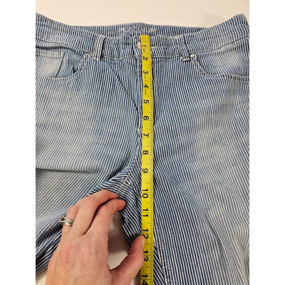 Chicos size 0.5 (6) platinum chambray striped career casual jeans * - Picture 7 of 7